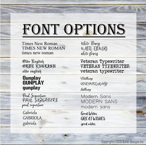 font options