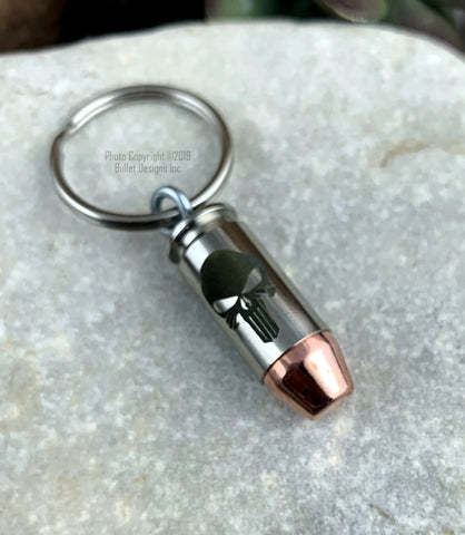 Punisher Skull Bullet Keychain