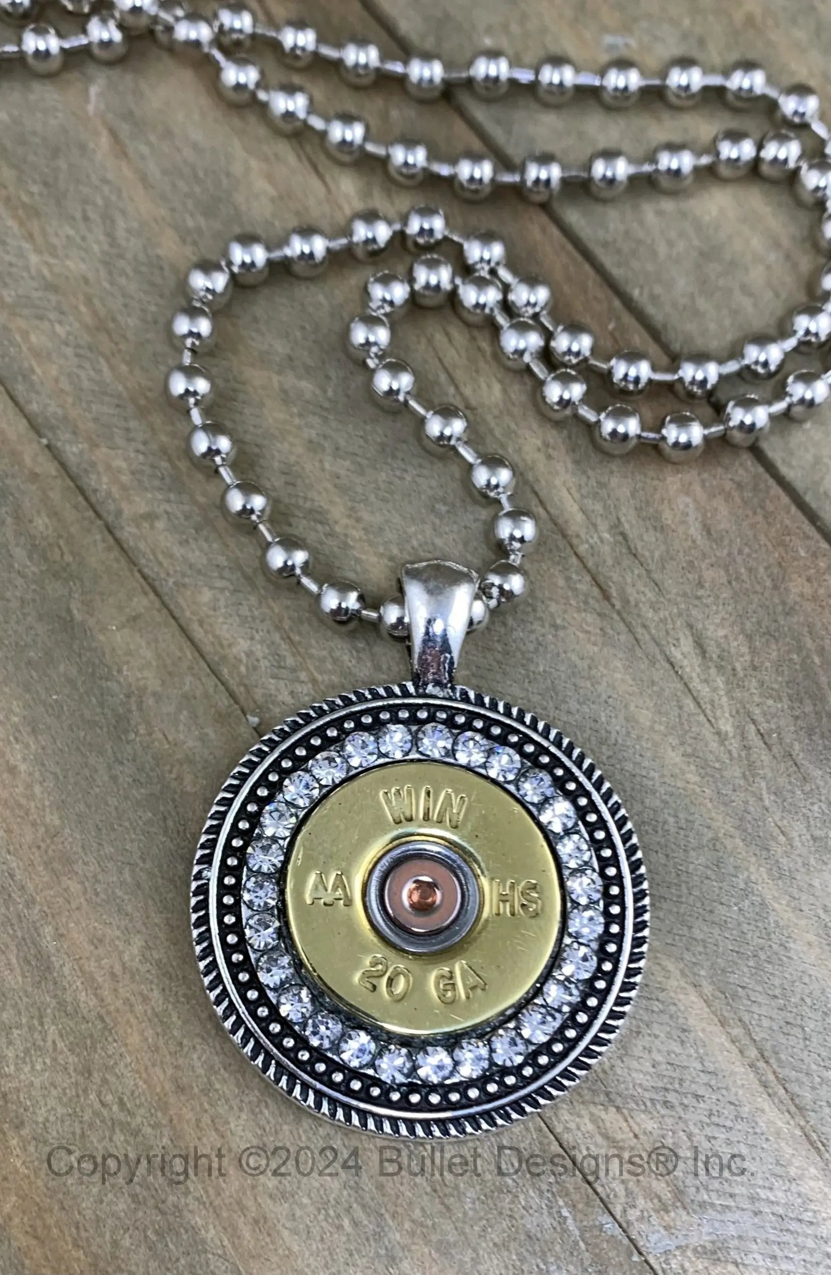Custom 20 Gauge Rhinestone Shotgun Shell Bullet Necklace – Bullet