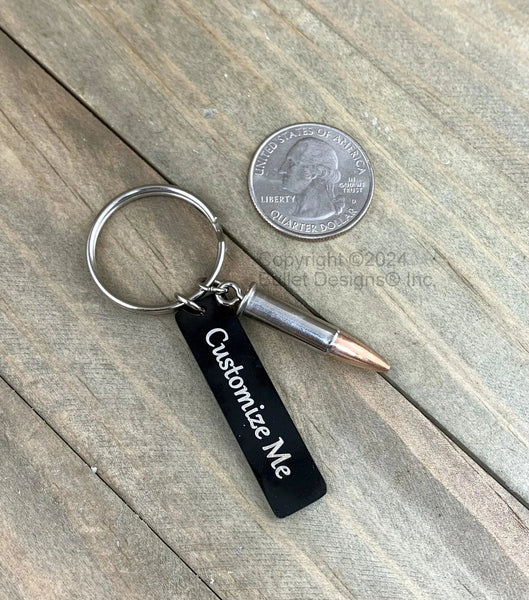 Black tag keychain