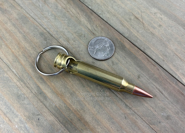 Bullet Bottle Opener Keychain, DARK Engraved 300 Mag Brass Bullet, Custom, Personalized, Military, Engraving Optional