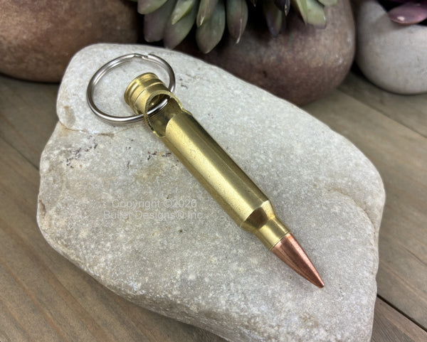 Bullet Bottle Opener Keychain, DARK Engraved 300 Mag Brass Bullet, Custom, Personalized, Military, Engraving Optional