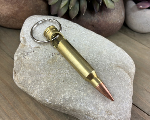 Bullet Bottle Opener Keychain, DARK Engraved 300 Mag Brass Bullet, Custom, Personalized, Military, Engraving Optional