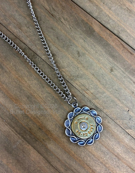 45-70 Custom Bullet Necklace, Vintage Inspired, Brass, Stainless Steel, Hand Crafted, Rope, Antique, Silver, Round