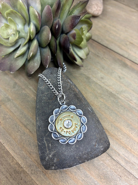 45-70 Custom Bullet Necklace, Vintage Inspired, Brass, Stainless Steel, Hand Crafted, Rope, Antique, Silver, Round