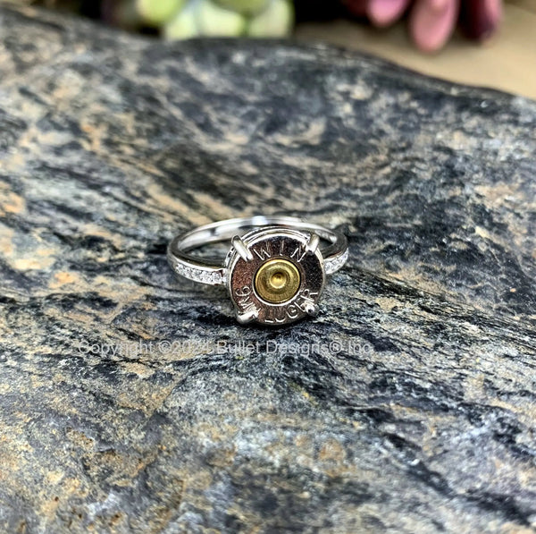 Custom Sterling Silver Adjustable Bullet Engagement Ring – Bullet ...