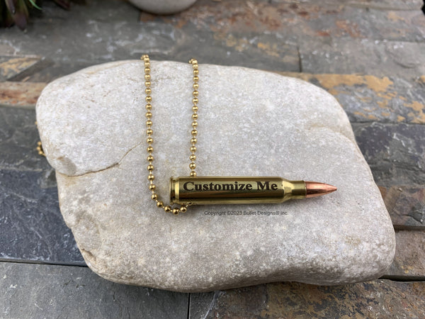 Engraved Bullet Necklace