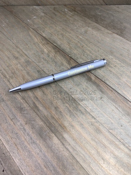 Custom Engraved Knife Ink Pen, Black or Silver