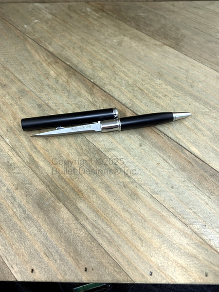 Custom Engraved Knife Ink Pen, Black or Silver