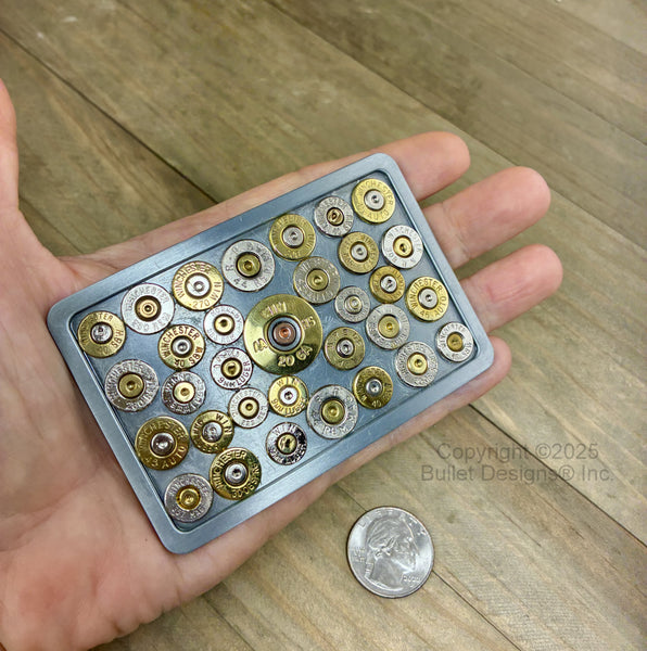 Bullet Belt Buckle, Western, Cowboy, Recycled, Jewelry, Accessories, Pistol, Rifle, Real Fired Bullets, Rodeo, Rectangle, Antique Silver