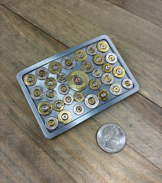 Bullet Belt Buckle, Western, Cowboy, Recycled, Jewelry, Accessories, Pistol, Rifle, Real Fired Bullets, Rodeo, Rectangle, Antique Silver