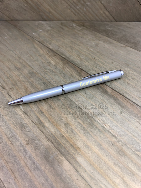 Custom Engraved Knife Ink Pen, Black or Silver