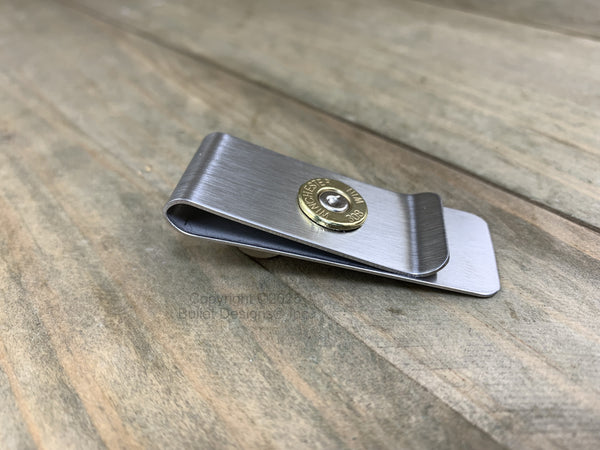 Custom Engraved Slender Bullet Money Clip, Groomsman, Personalized, Gift Him, TNR, 308, 45 Auto, 30-06, 270, 9mm, 40, AK-47, 223