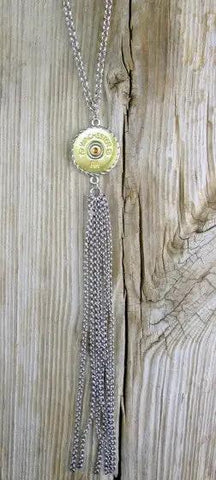 12 GA Silver Chain Tassel Necklace