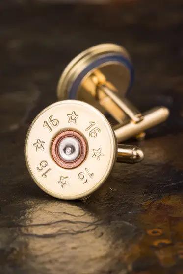 16 Gauge Brass Bullet Cuff Links Cufflinks