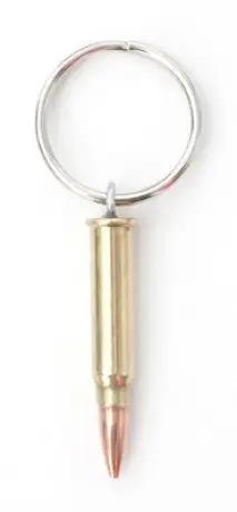 17 Caliber Brass Bullet Keychain