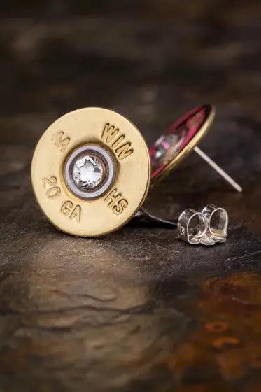 20 Gauge Shotgun Shell Stud Earrings Studs, Pair of Earrings