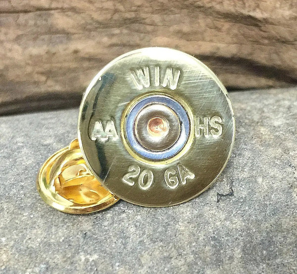 20 Gauge Shotgun Shell Tie Tac Hat Pin, Bullet Tie Tack