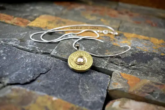 20 Gauge Remington Brass Bullet Necklace