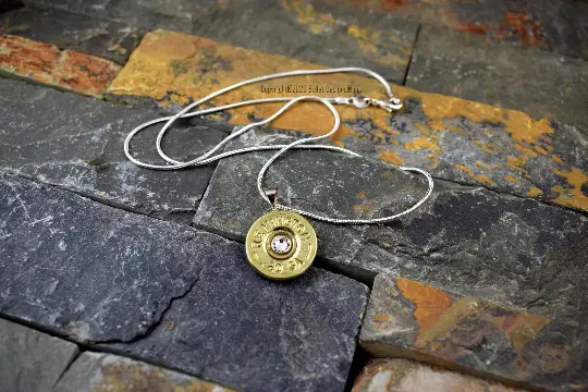 20 Gauge Winchester Brass Shotgun Necklace, Bullet Jewelry – Bullet  Designs® Inc.