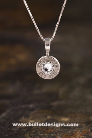 223 Sterling Silver Dainty Bullet Head Necklace