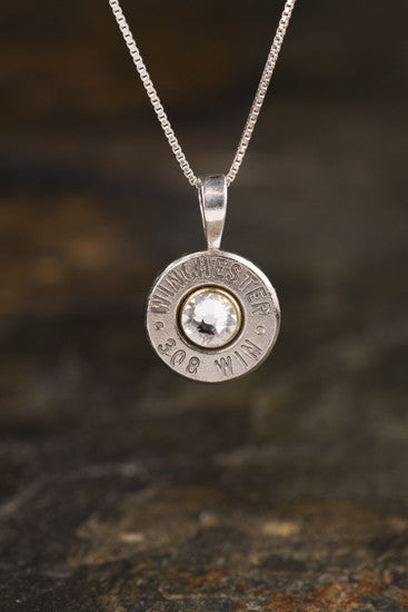 308 Sterling Silver Bullet Head Necklace