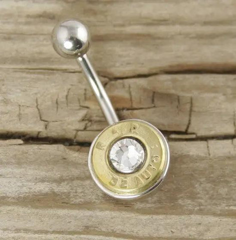 32 Auto Brass Bullet Belly Ring NON-DANGLE