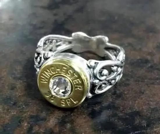 38 Special Sweetheart Antique Sterling Silver Bullet Ring Bullet Designs Inc