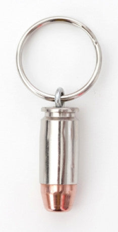 40 Caliber Nickel Bullet Keychain