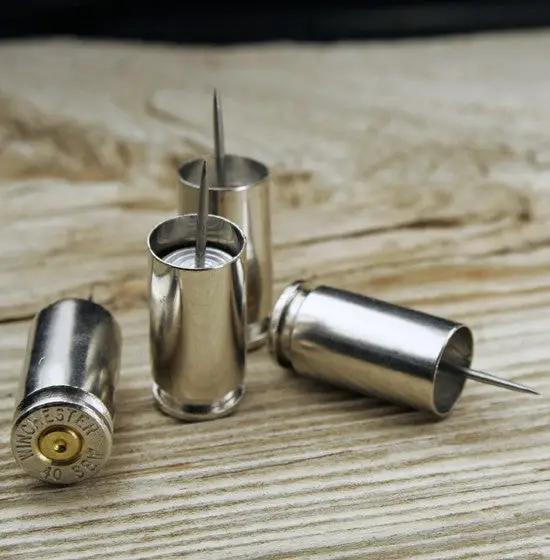 Nickel Real Bullet Push Pins Thumb Tacks, 380, 9mm, 40 Cal – Bullet ...