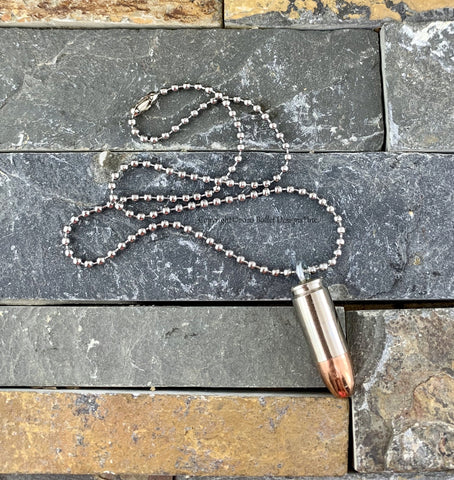 9mm Nickel Bullet & Casing Necklace