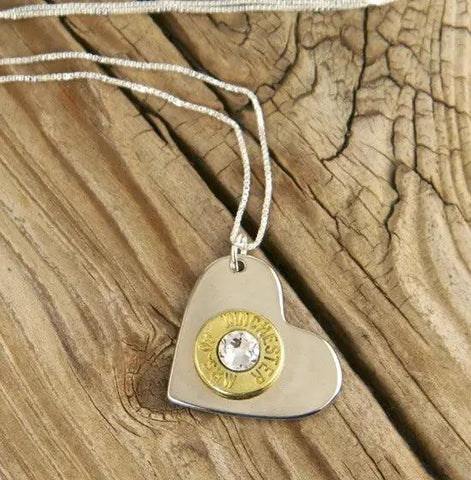 Brass Bullet Nickel Heart Sterling Necklace Bullet Jewelry