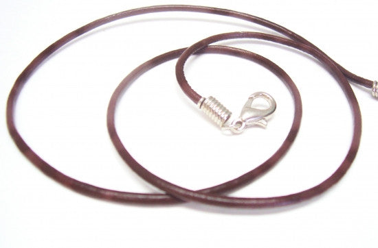2mm 18-20” Brown Leather Cord Necklace