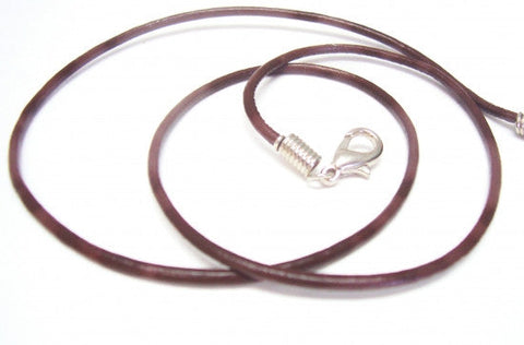 Brown leather cord necklace