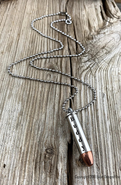 Ingraved Bullets Laser Engraved Bullet Necklace, Dark Vertical, Real Bullet – Bullet ...