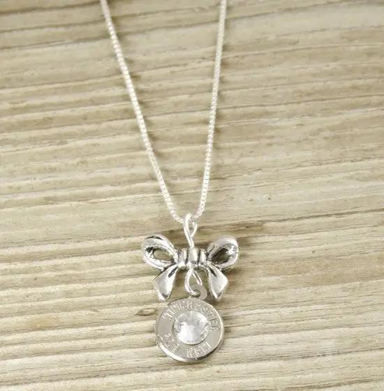 Bullet & Bow Charm Sterling Necklace