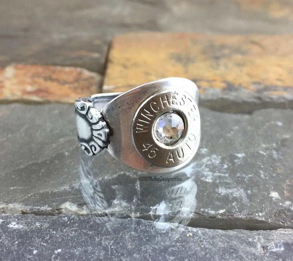 Bullet Spoon Ring Jewelry, Real 45 Auto, Bullet Ring – Bullet Designs® Inc.