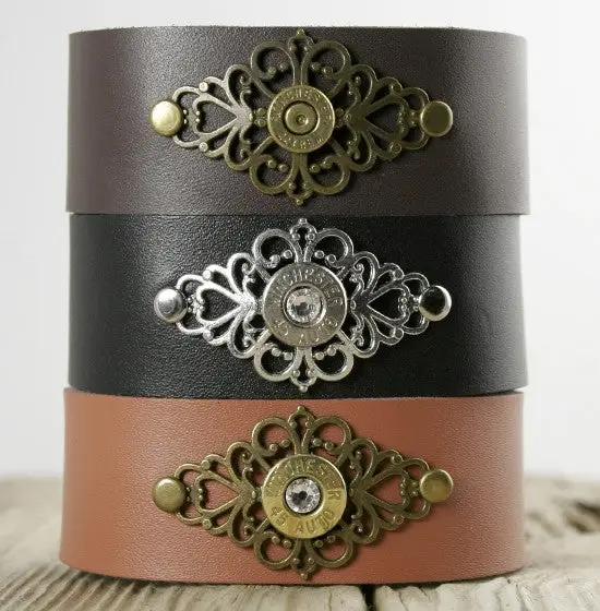 Leather on sale bullet bracelet