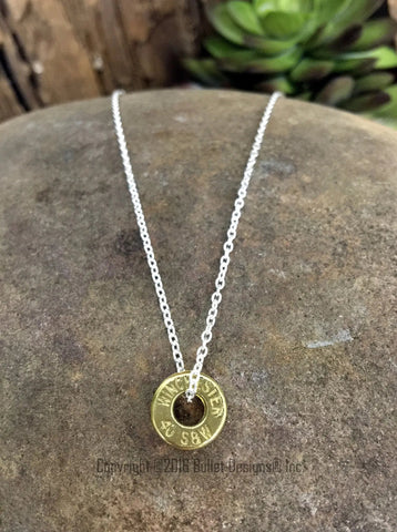 Custom Sterling Silver Infinity Bullet Necklace
