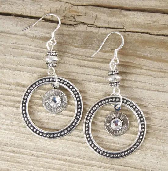 Dotted Circle Bullet Earrings