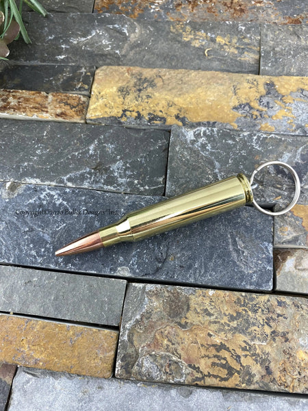 Custom Engraved Brass Bullet Keychain, DARK PERMANENT ENGRAVING, 338 Lapua Bullet, Personalized Keyring