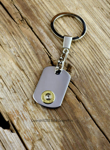 Mini Dog Tag Bullet Keychain, Custom Engraved, Personalized, Key Chain, Keychain, DARK Engraving on Back
