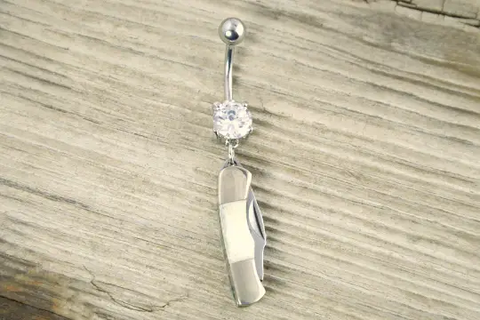 Rough Rider Dangle Belly Button Ring, Rough Ryder