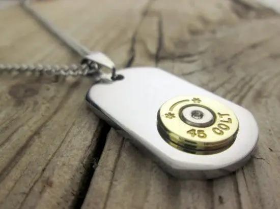 Custom Stainless Steel Mini Dog Tag Necklace, Bullet – Bullet