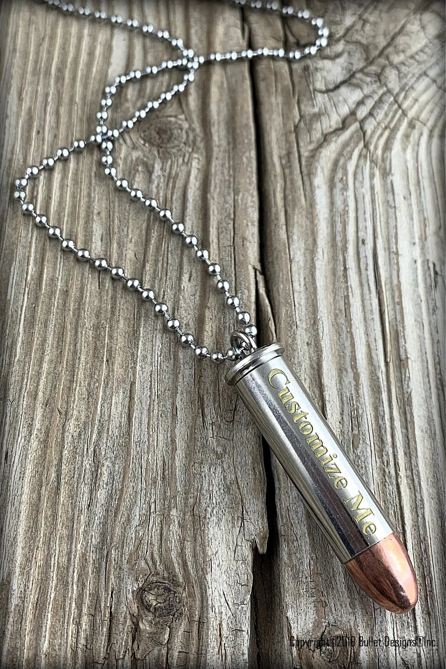 Personalized hot sale bullet necklace